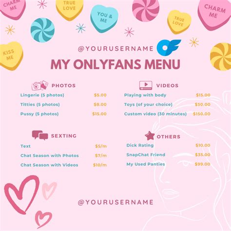 onlyfans price menu|How To Price OnlyFans Content (& Make an Tip Menu)